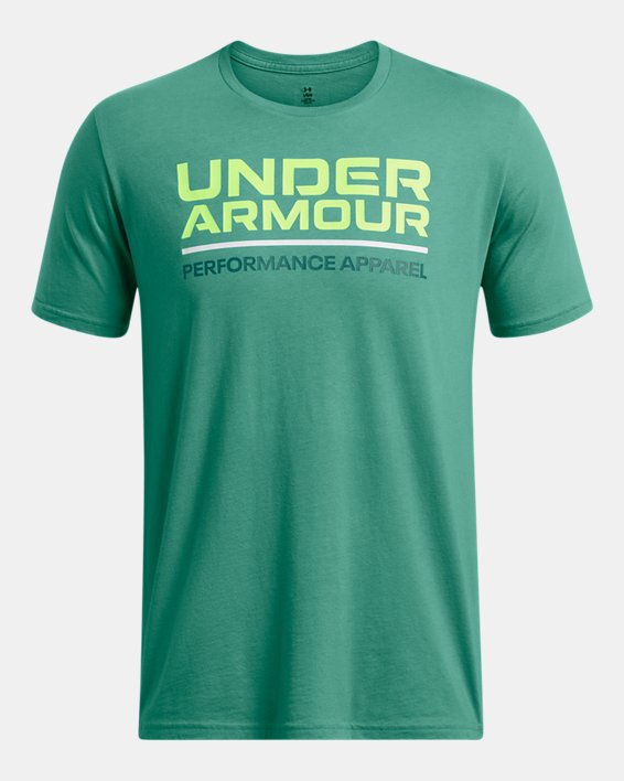 เสื้อแขนสั้น UA Wordmark สำหรับผู้ชาย in Green image number 2